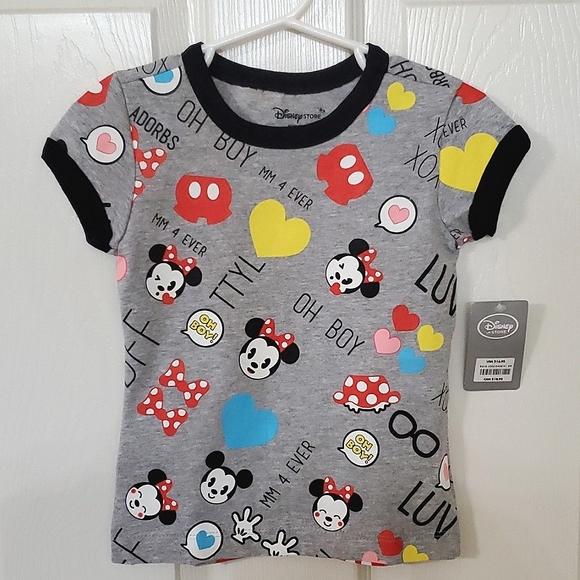 NWT New Disney Store Mickey & Minnie Mouse Tee Size XXS (2-3) - Picture 1 of 6